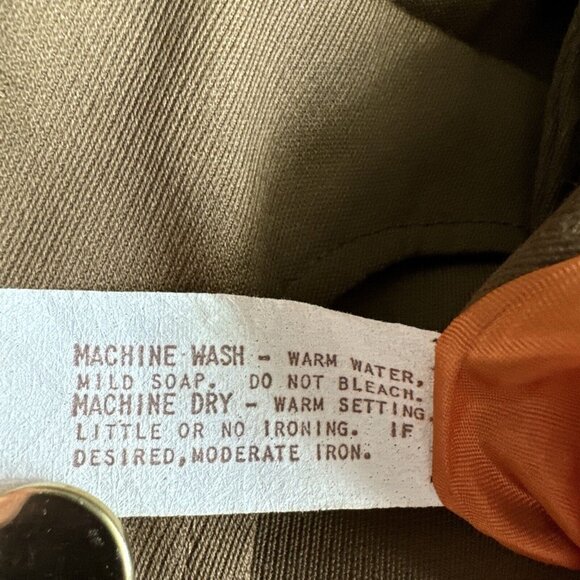 Vtg Trench Coat Womens S Military Overcoat‎ 70s Groovy Grunge Belted Hippie - Picture 5 of 7